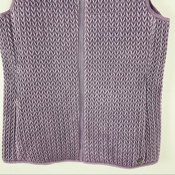 DKNY purple full zip quilted nylon high neck vest medium - Picture 3 of 7